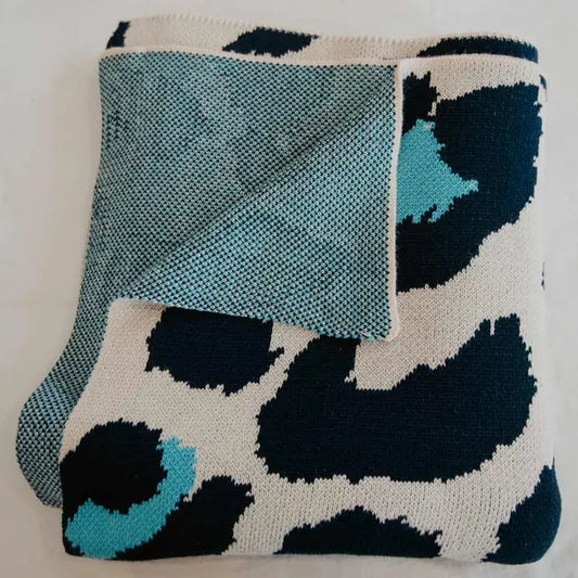 Blue Leopard Blanket
