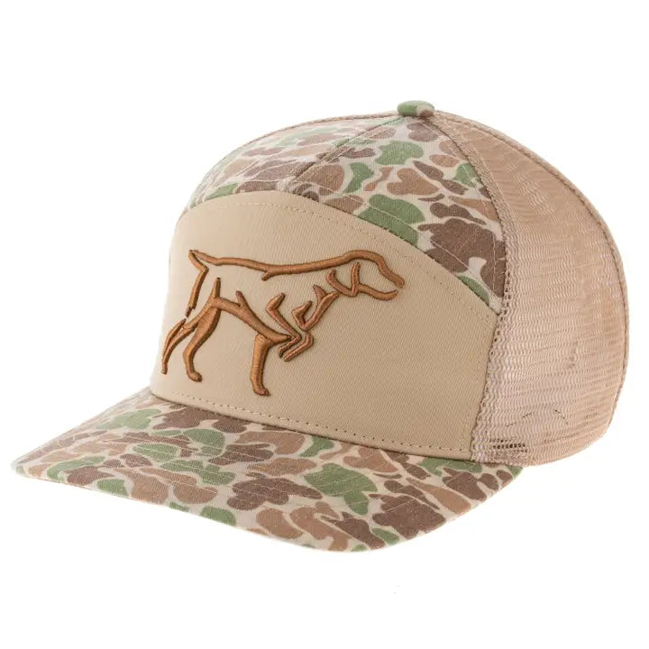 Mens 7 Panel Camo Dog Hat