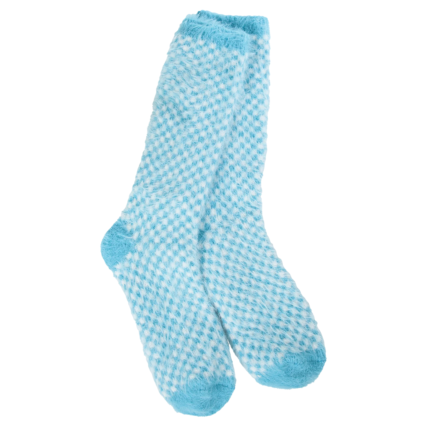 Winter Blue Check Socks