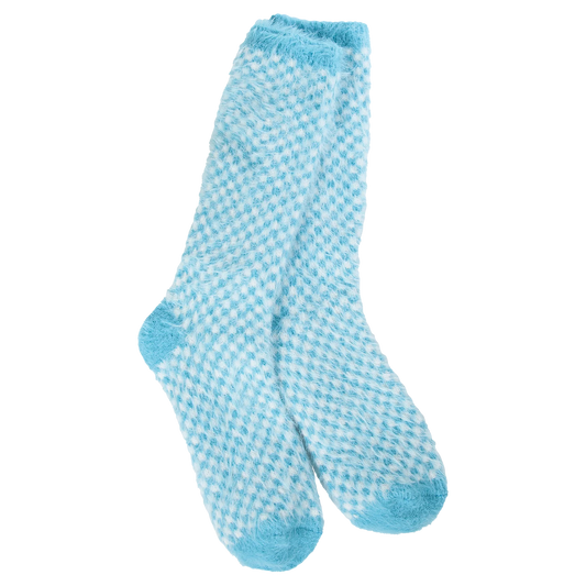 Winter Blue Check Socks