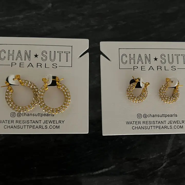 Gold Diamond Hoops